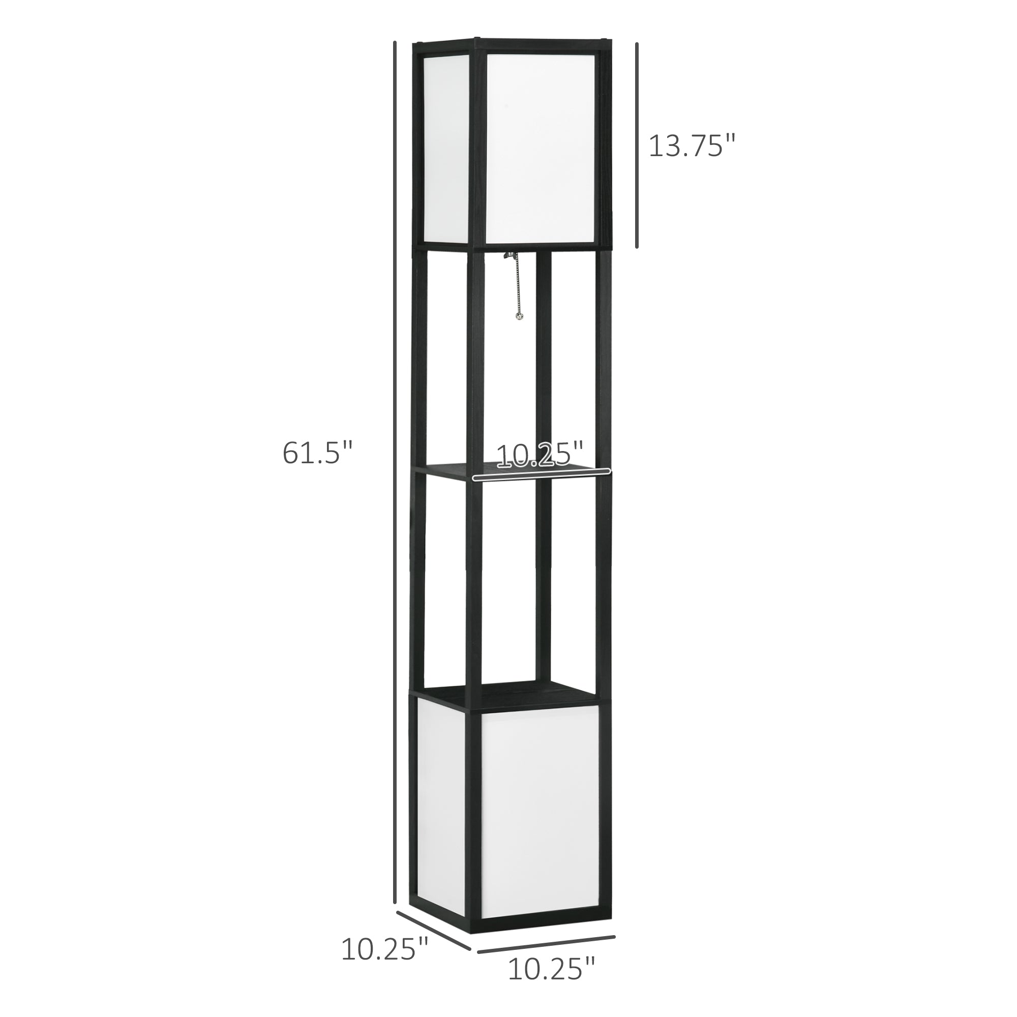 Modern Shelf Floor Lamp With Dual Ambient Light, Standing Lamp Living Room, Bedroom, 10.25